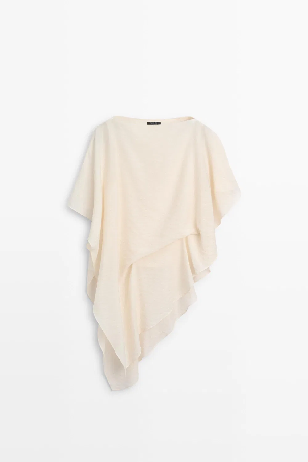 Блузка Massimo Dutti, асимметричная струящаяся, кремовый — фото 4