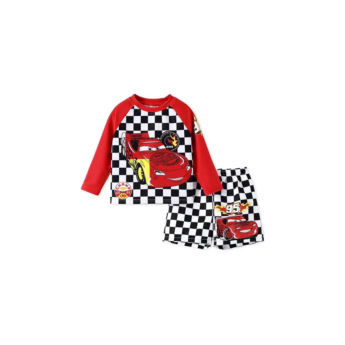 Детский комплект для плавания для мальчиков с длинным рукавом Cars Lightning McQueen, Красный