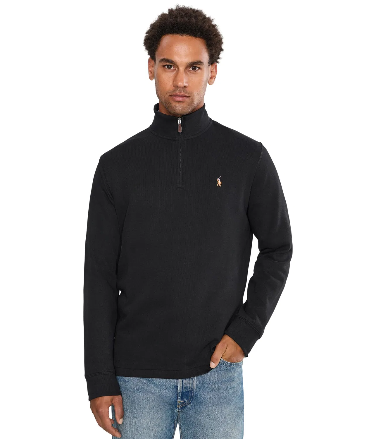 Пуловер Estate-Rib с застежкой-молнией на четверть длины Polo Ralph Lauren, Polo Black