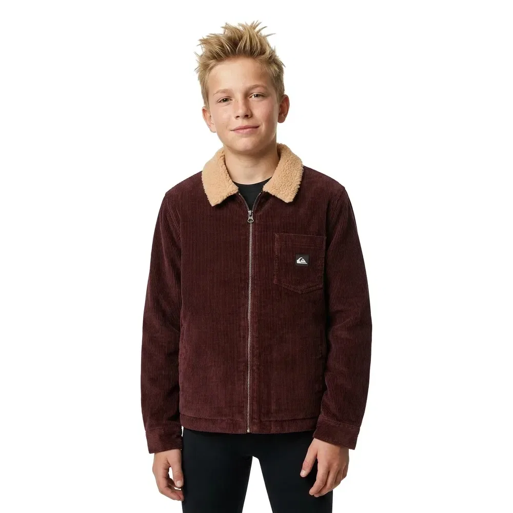 Детская куртка для мальчиков с флисовой подкладкой Quiksilver DNA Sherpa Harrington, Brown — фото 3