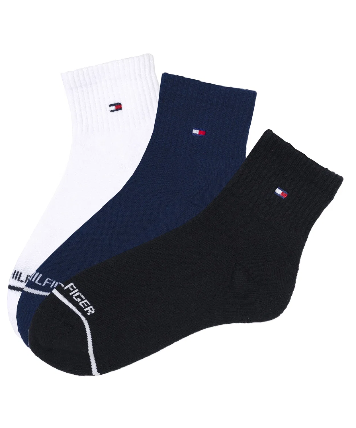 Мужские носки с логотипом, комплект из 3 пар TOMMY HILFIGER, White