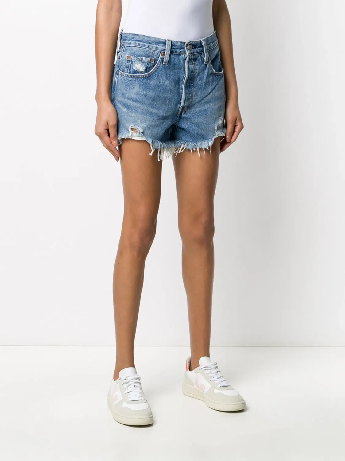 Levi's Джинсовые шорты синие — фото 4