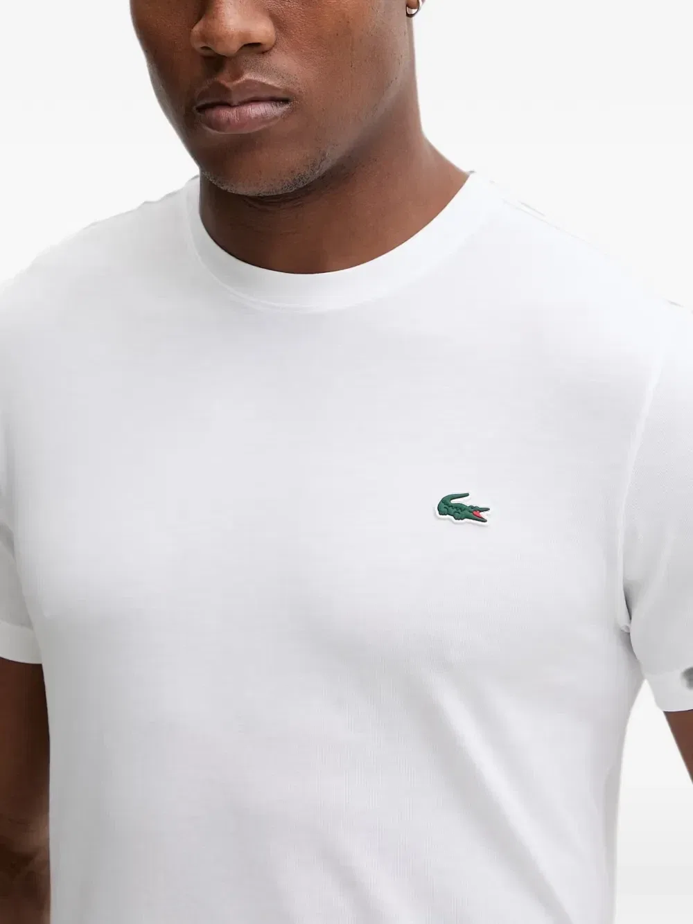 Футболка с нашивкой-логотипом Lacoste, белый — фото 4