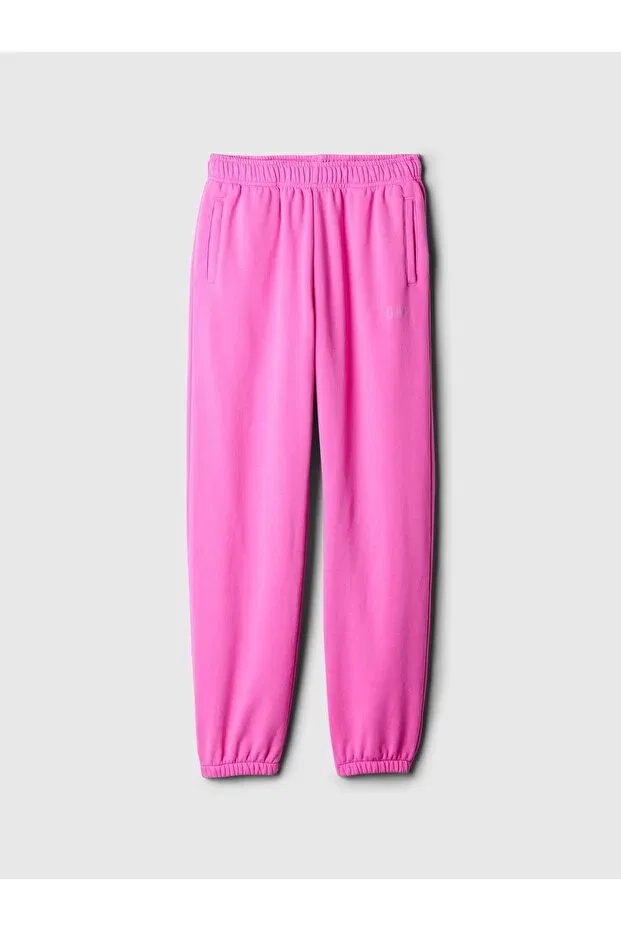 Детские спортивные штаны для девочек с принтом Logo Jogger Sweatpants Gap, Pink-003 — фото 2