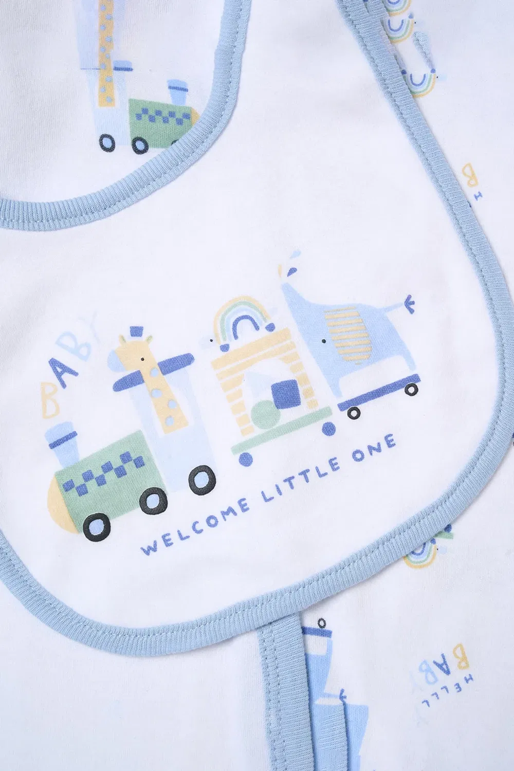 Детский комплект из 5 предметов с принтом Hello Baby, Rock A Bye Baby, Blue — фото 4