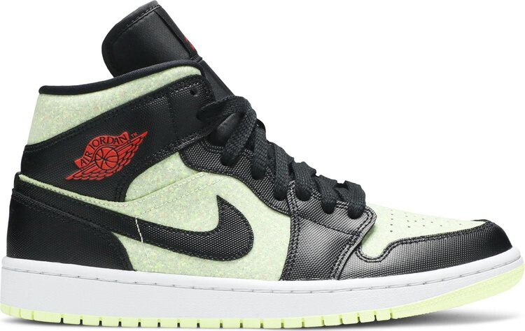 

Кроссовки Wmns Air Jordan 1 Mid SE Black Barely Volt, черный