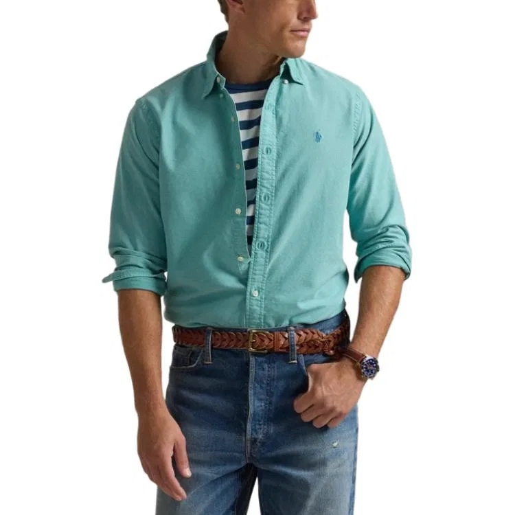 Мужская рубашка-поло с вышивкой Polo Pony, Polo Ralph Lauren, Deep Sea Foam Green — фото 4
