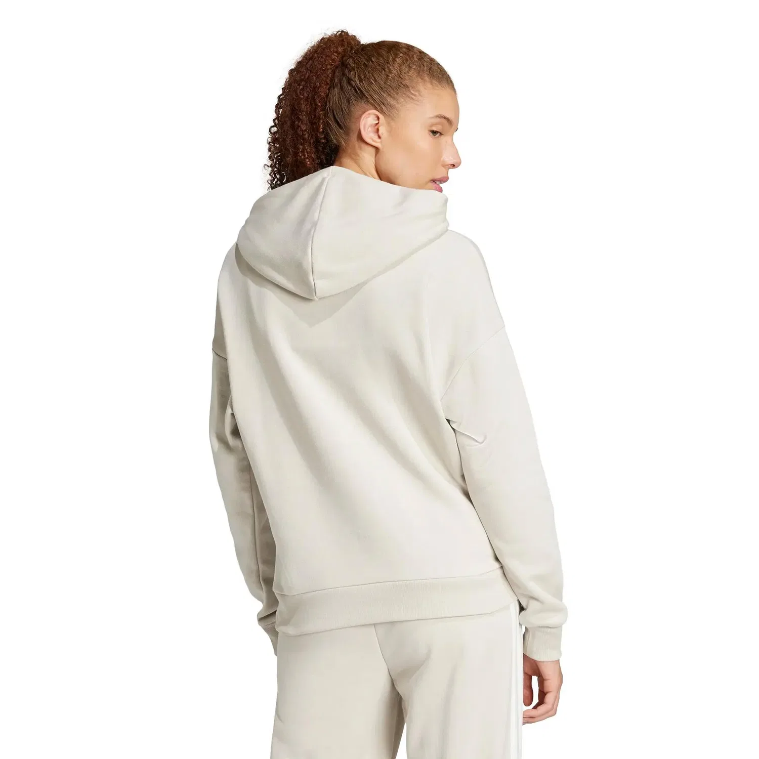 Женское худи с длинным рукавом adidas Essentials Small Logo Feel Cozy, Weiss — фото 4