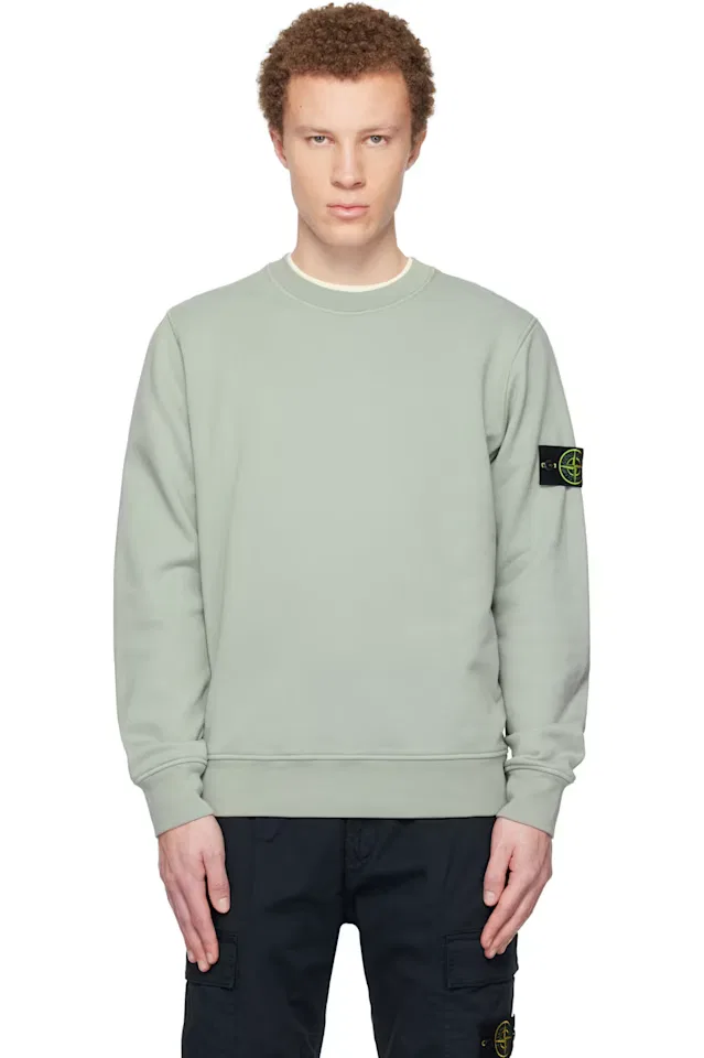 Зеленый свитшот из органического хлопка с начесом Stone Island