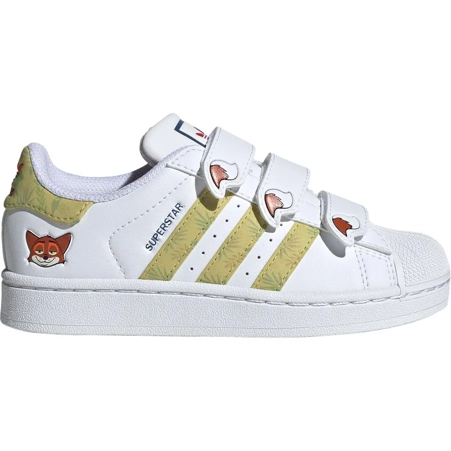 Детские кроссовки с принтом Zootopia adidas Originals Superstar II, Белый