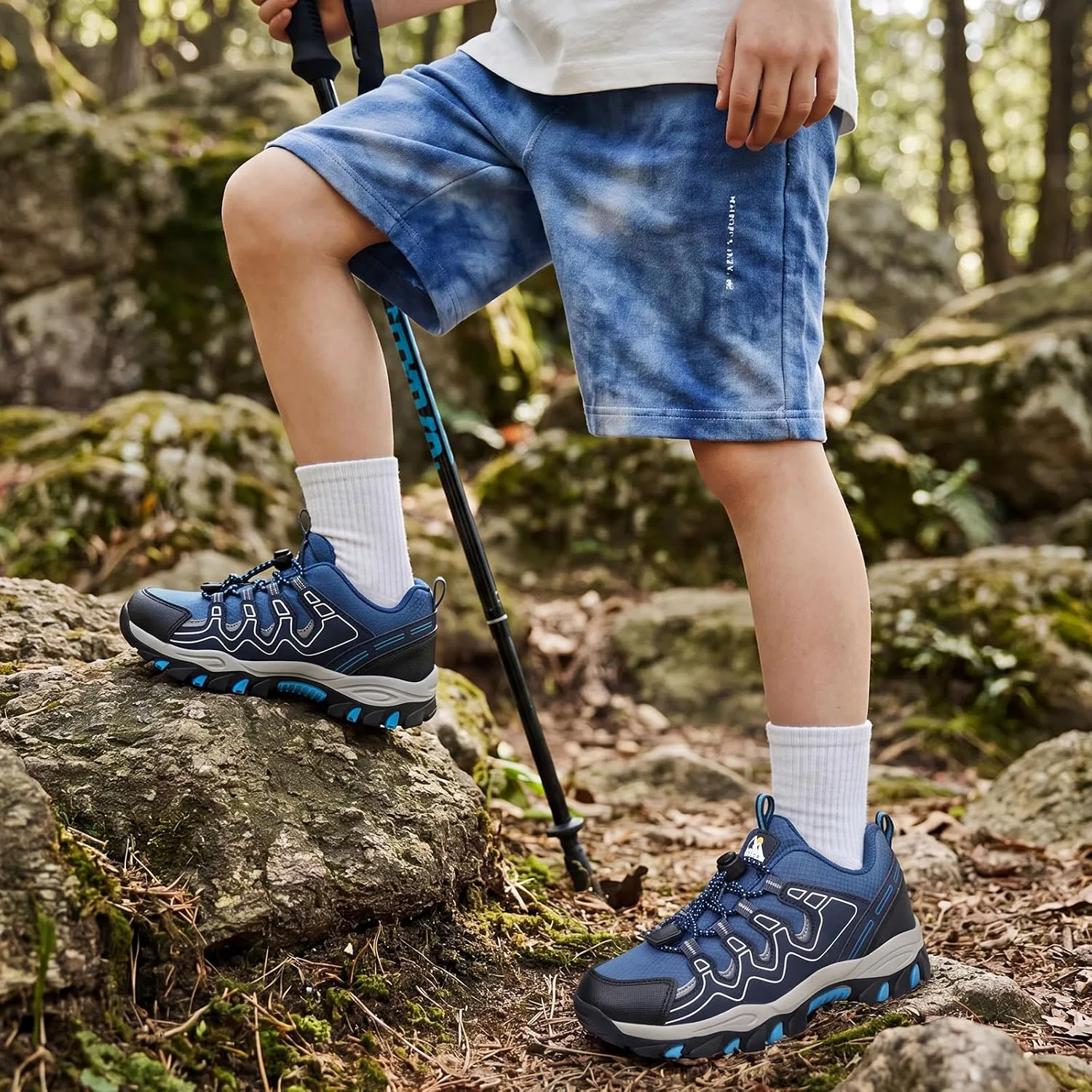 Детские кроссовки для мальчиков и девочек с принтом Hiking Trail Shoes Eggseed, Blue — фото 2