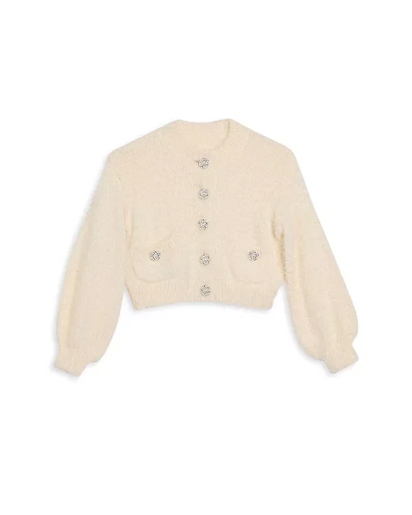 Детский кардиган для девочек с длинным рукавом Sophia Bardot Junior, Winter White