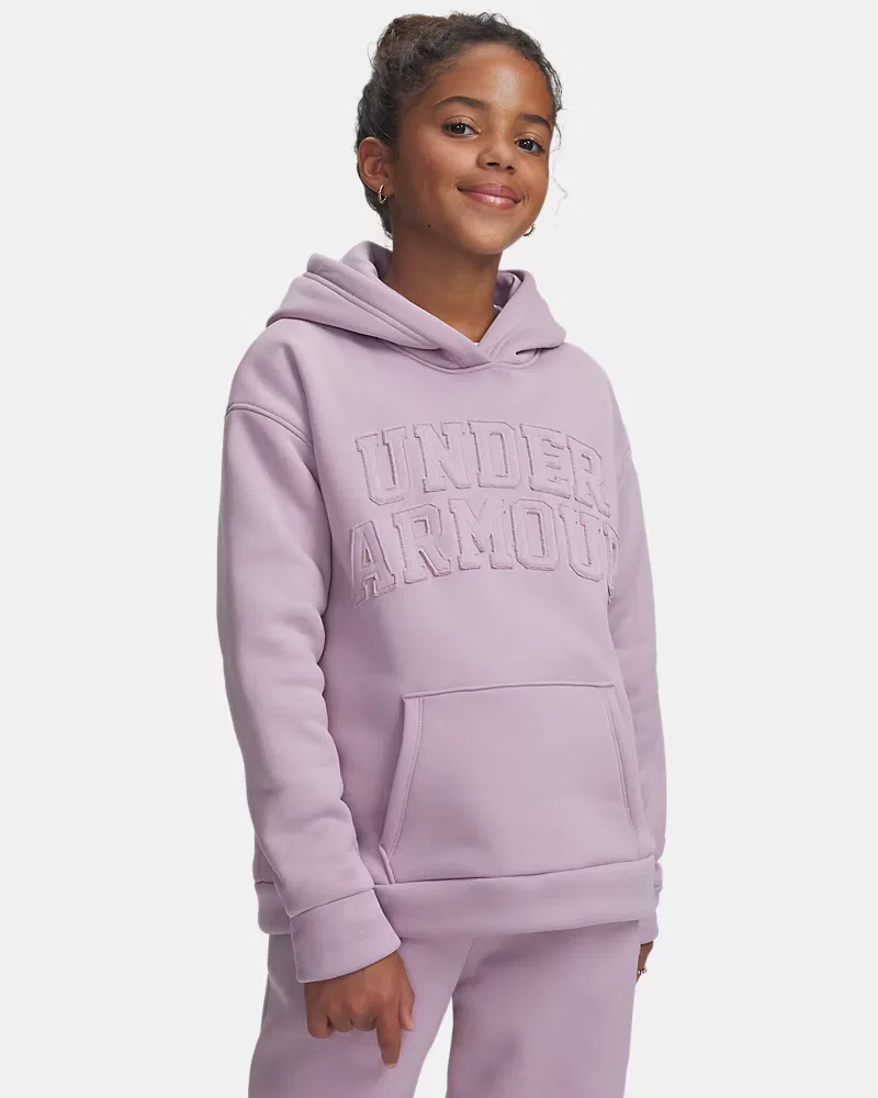 Детское худи с начесом и кенгуру-карманом Armour Fleece UnderArmour, Mauve Pink