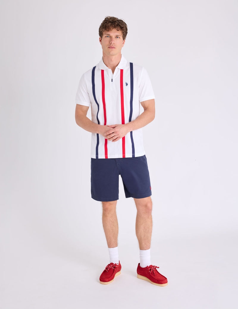 Мужская футболка-поло U.S. Polo Assn. Vertical Stripe Jersey With Zipper, белый — фото 4