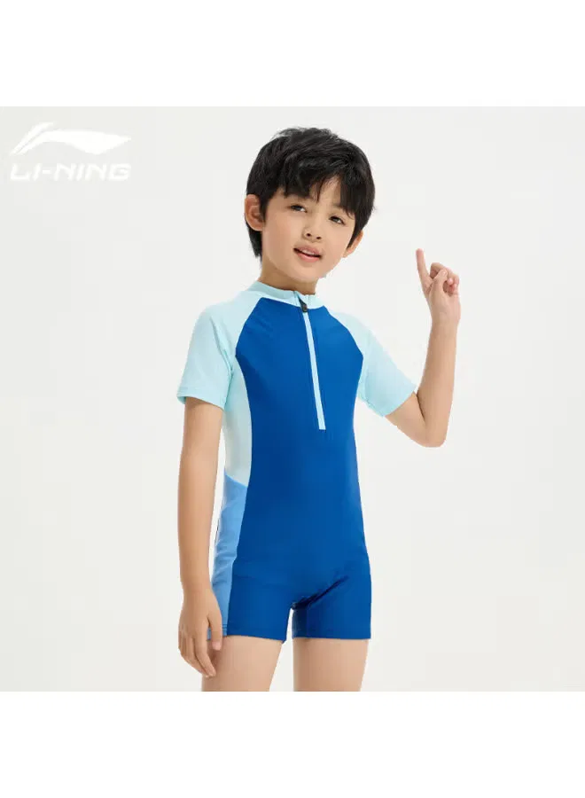 Купальник детский слитный для мальчиков для серфинга модель 808 Li-Ning, темно-синий