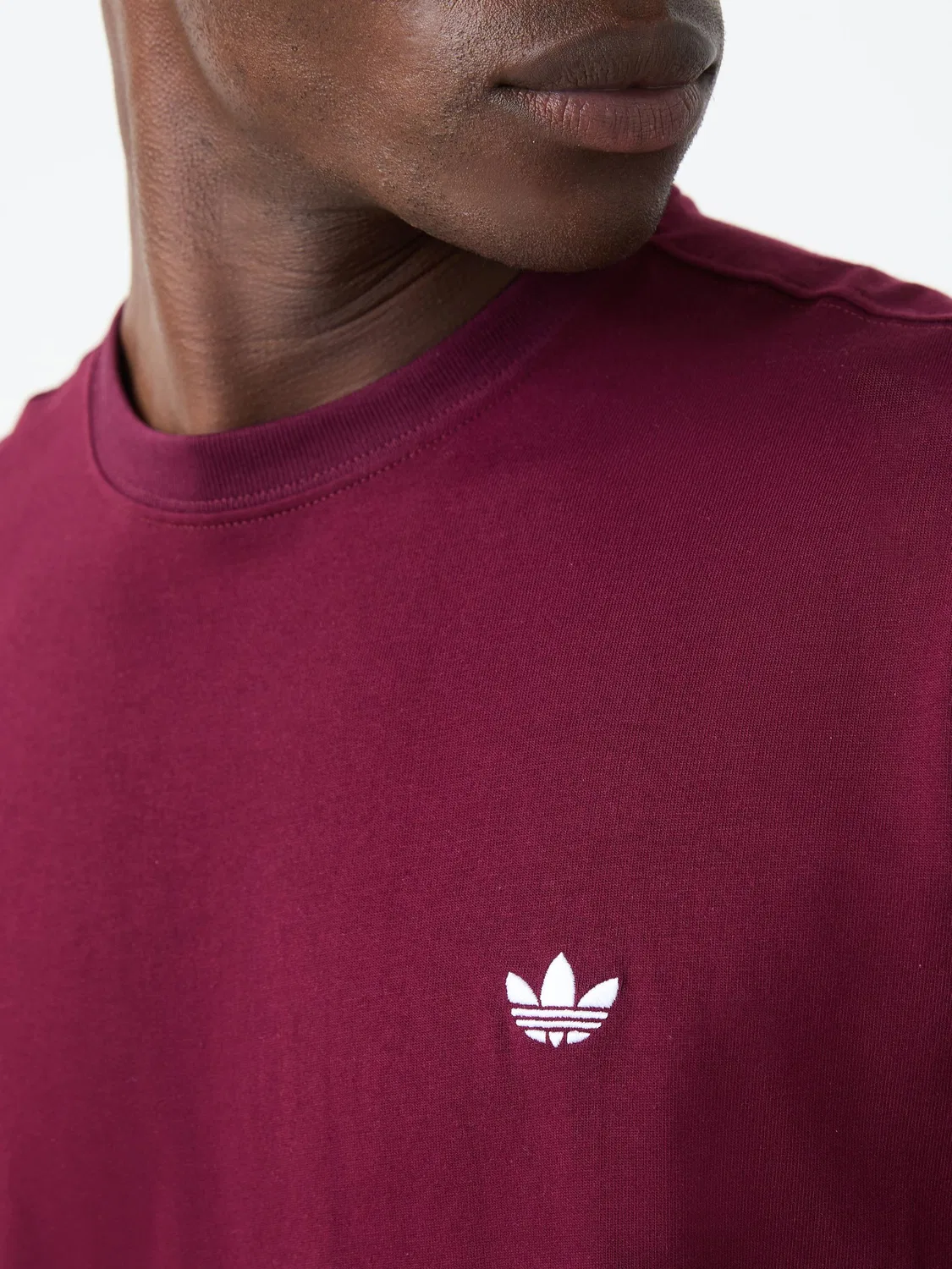 Футболка, свободная, Trefoil Essentials, adidas Originals, бордовый — фото 4