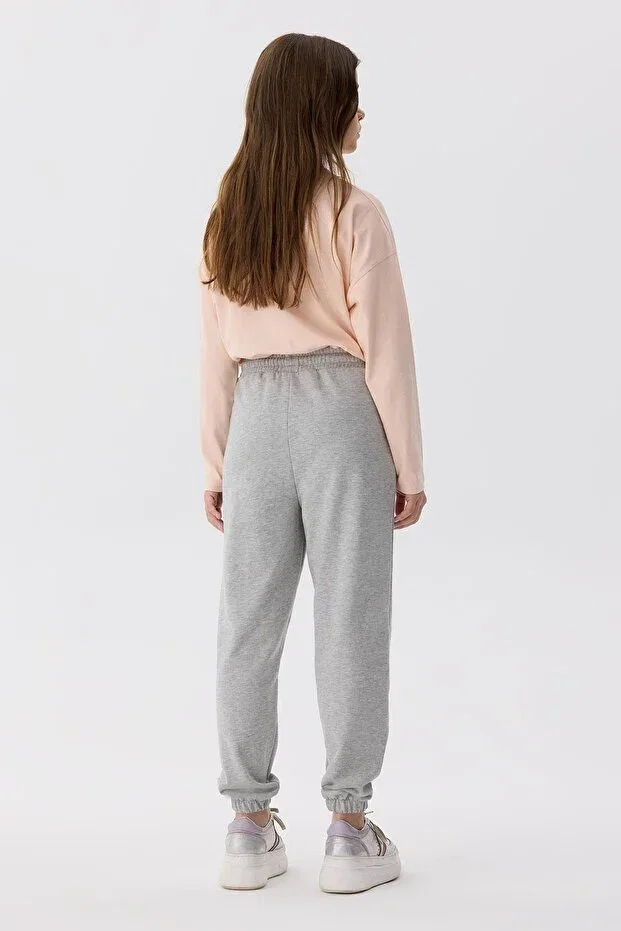 Детские спортивные штаны для девочек с эластичным манжетом Tyess, Gray — фото 4