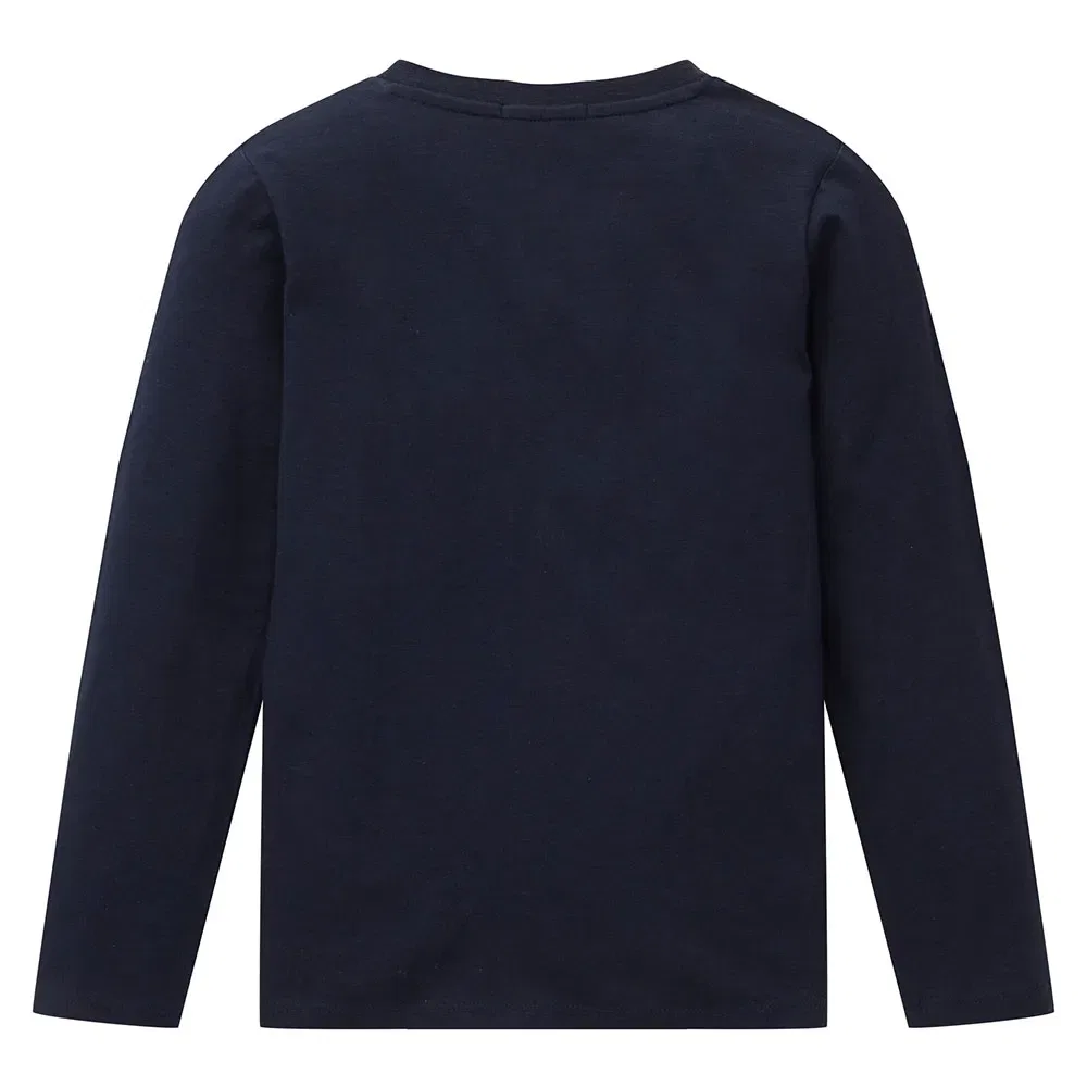Детская футболка-поло с длинным рукавом Striped Slub Henley Tom tailor, Blue — фото 2