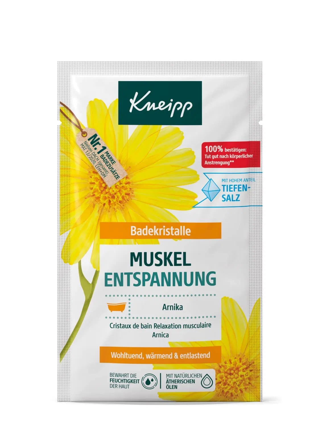 Соль для ванны мышечное расслабление Kneipp, 60 г, Yellow