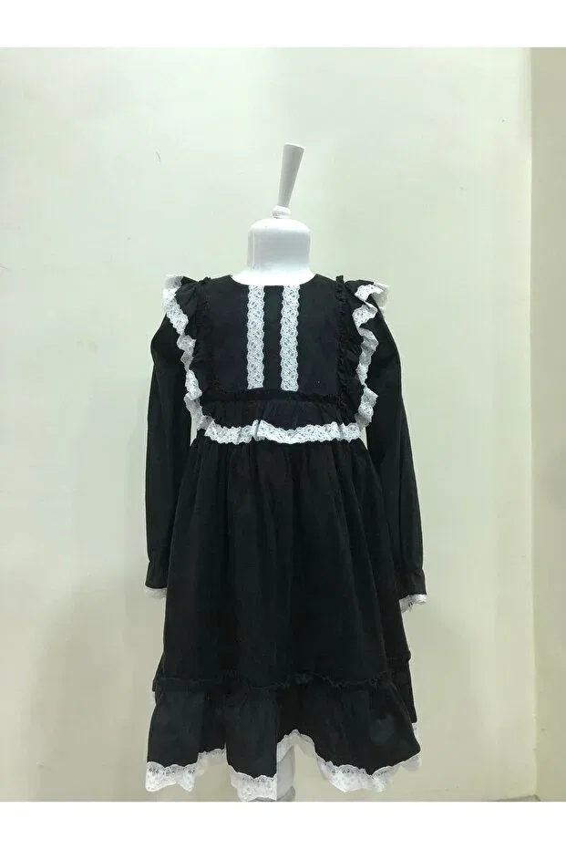 Детское платье для девочек с длинным рукавом Öfi Kids, Black