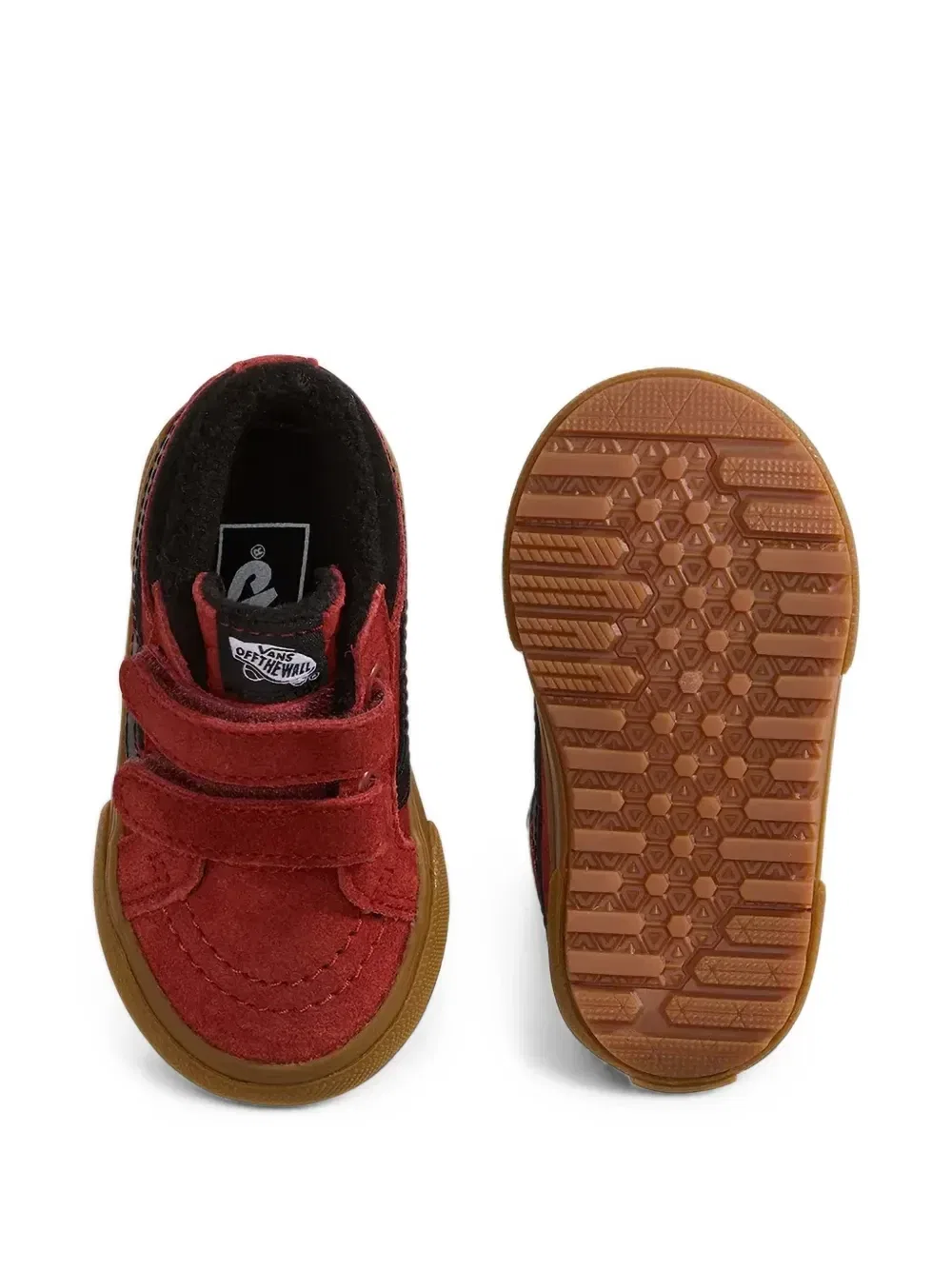 Кроссовки SK8-Mid V с липучками Vans Kids, красный — фото 3
