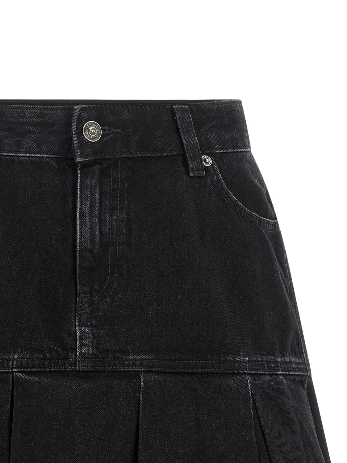 Женская длинная юбка с плиссированным подолом Blue Cotton Long Skirt Diesel, Blue — фото 3