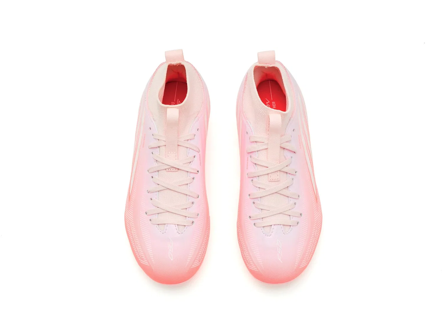 Бутсы F50 Sparkfusion League Mid Top Firm Ground/Artificial Ground (для маленьких и больших детей) Adidas Kids, Solar Turbo/White/Distilled Pink — фото 3