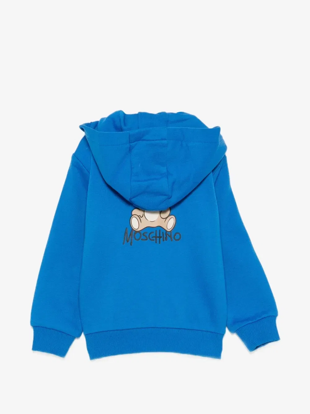 Толстовка на молнии с принтом логотипа Moschino Kids, синий — фото 2