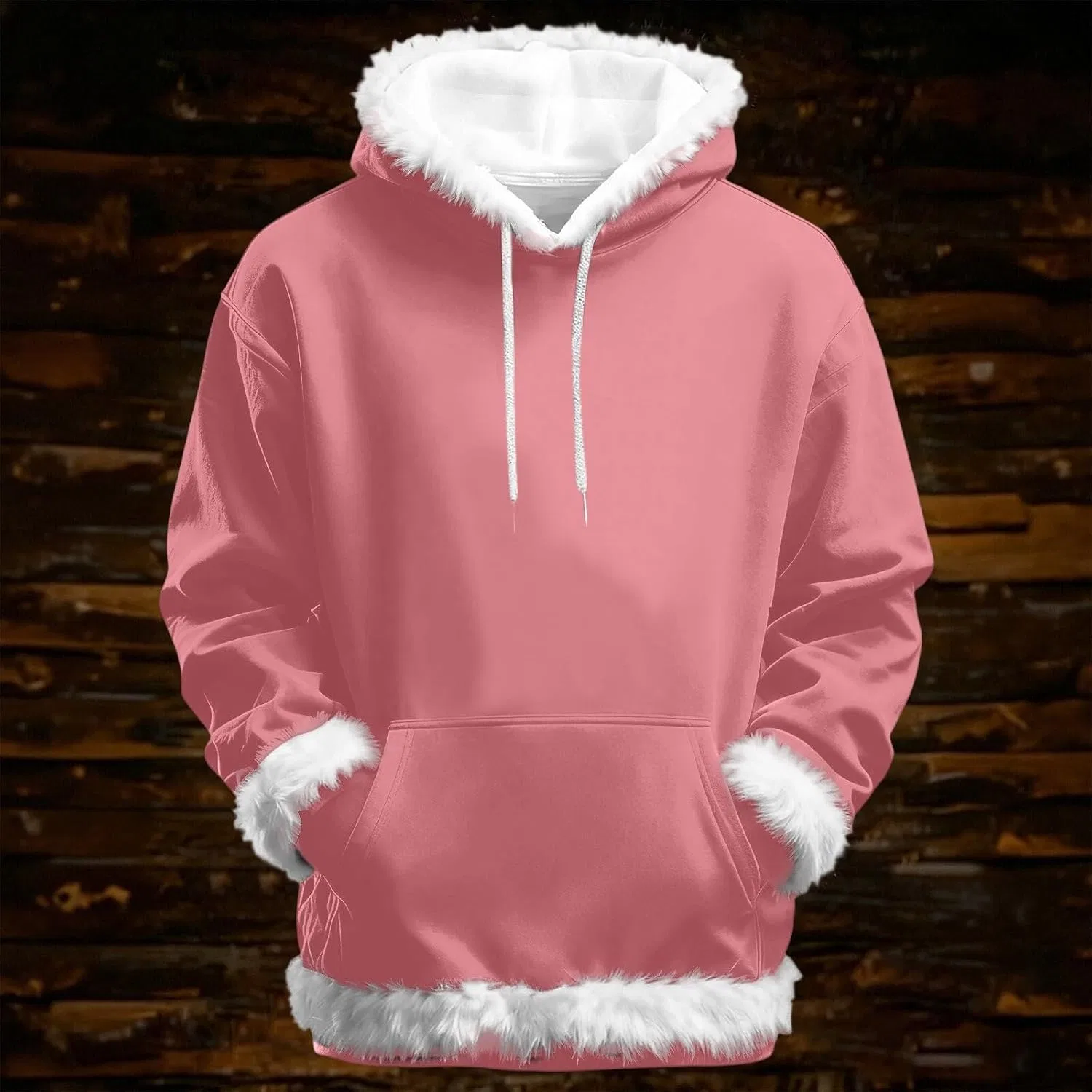 Женский свитшот с принтом Christmas Hoodie, розовый — фото 3