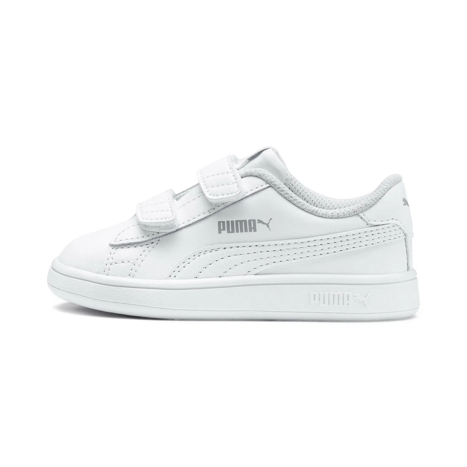 Детские кожаные кроссовки Smash v2 Puma, Weiss — фото 3