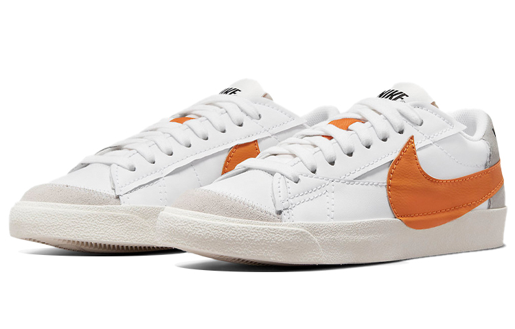 Кроссовки Nike Blazer Low 77 Jumbo, белый/оранжевый — фото 3