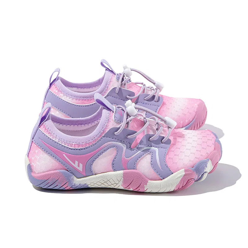 Детские кроссовки для девочек с низким верхом Abrasion Resistant Lightweight Cushioning Low top Kids' Running Shoes WARRIOR, Blue Pink — фото 4