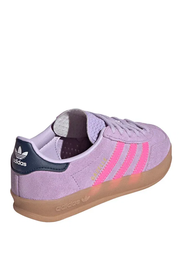 Детские кроссовки для девочек текстильные Gazelle Indoor c Adidas, Purple — фото 4