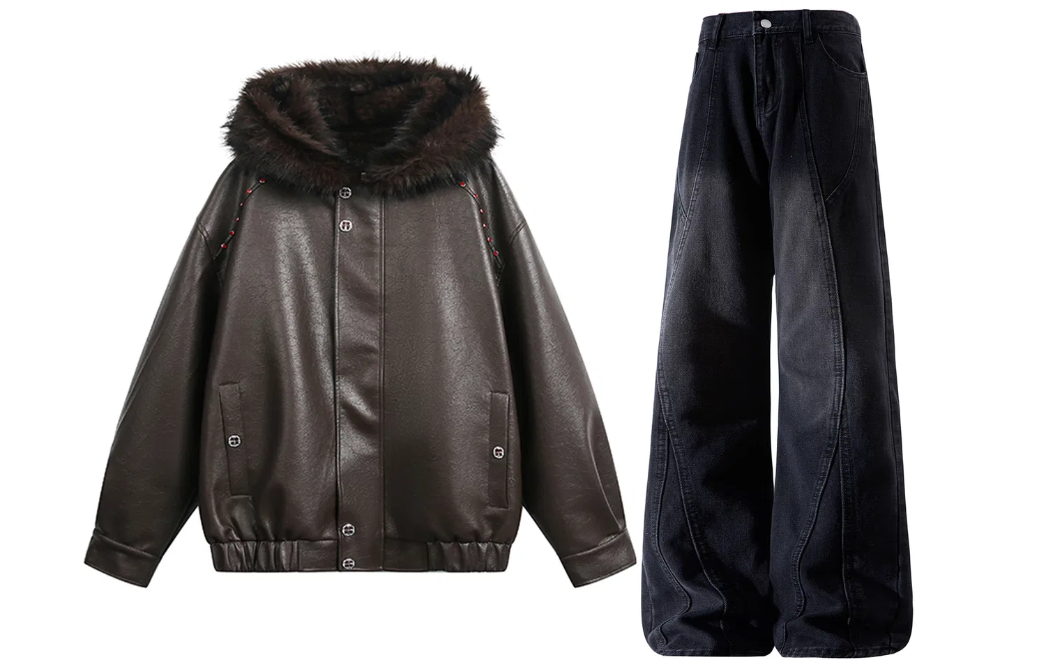 Детский комплект из куртки-пуховика и джинсов Brown Mountain Hawk Puffer Jacket+Black Jeans X1617, Black
