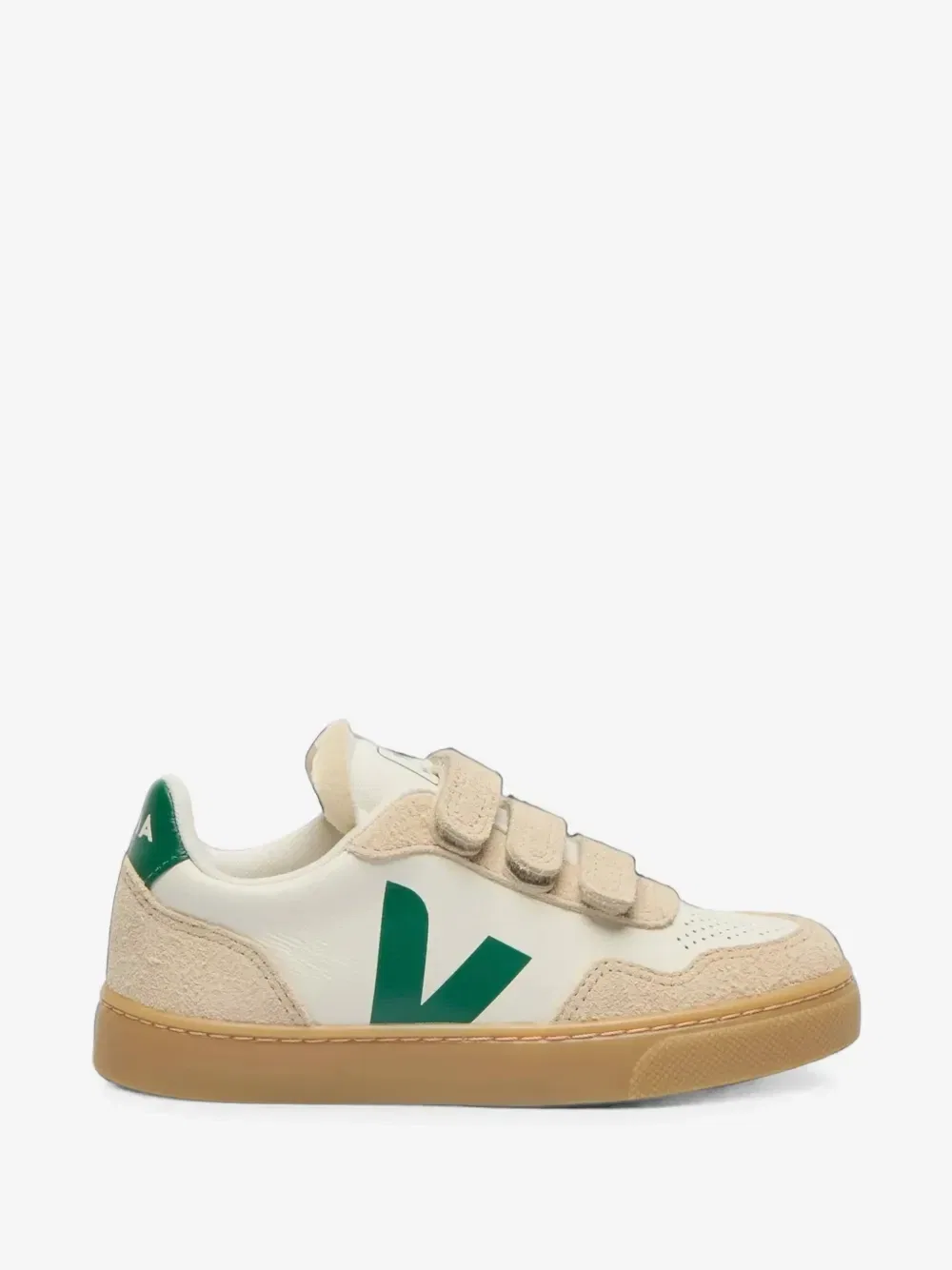 Кроссовки из кожи V-90 на липучках VEJA Kids, белый