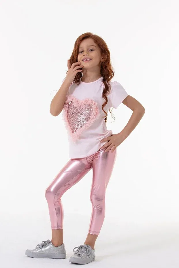 Детские леггинсы для девочек с блеском Colorinas, Pudded Pink