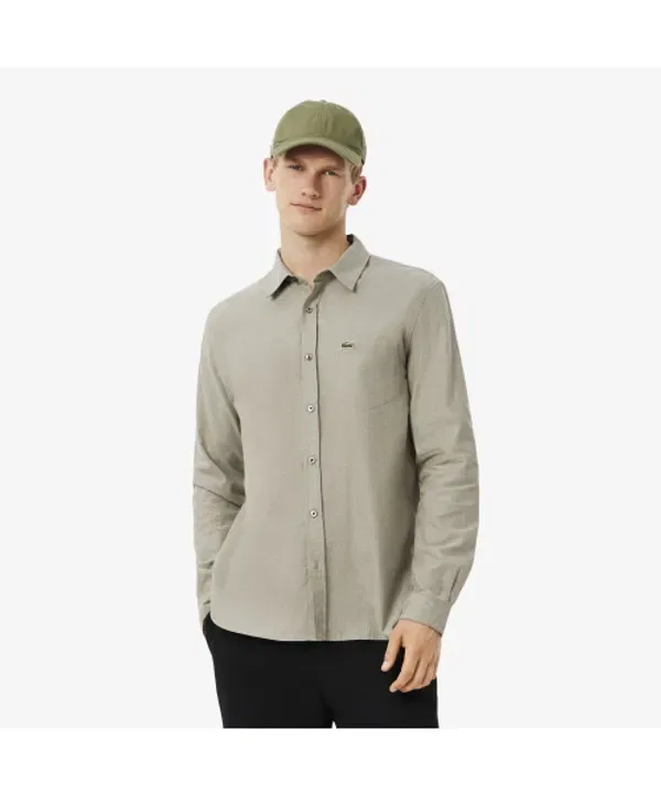 Рубашка фланелевая в елочку Lacoste, синяя