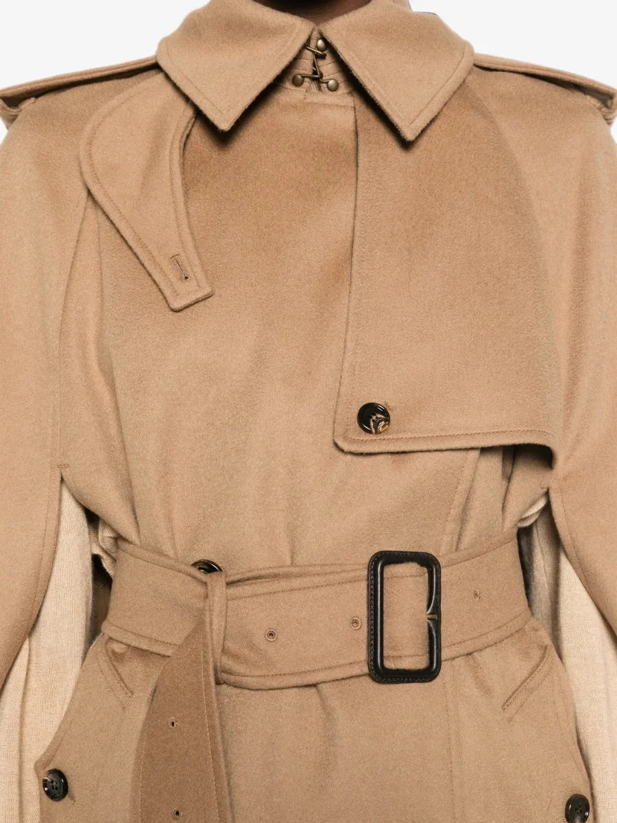 Пальто Burberry двубортное, бежево-коричневый — фото 4