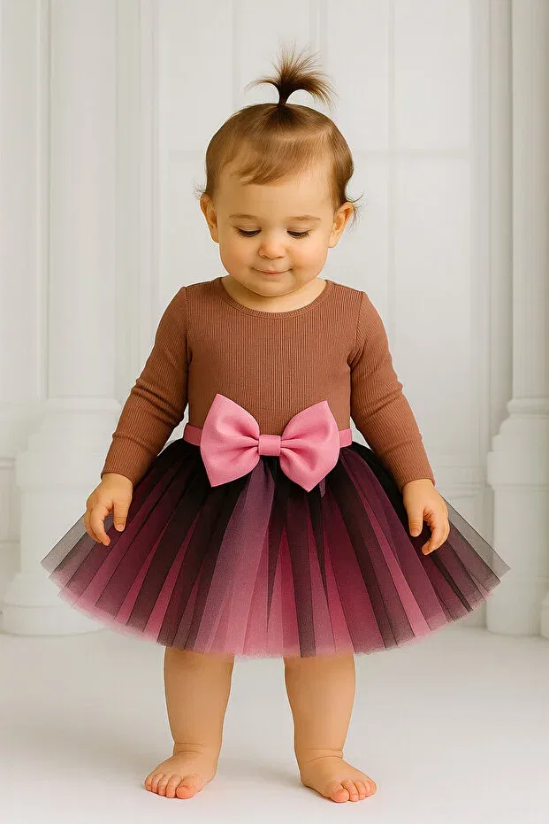 Детская юбка из фатина с бантом Princess Nsmlife, Black — фото 4