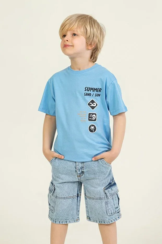 Детские джинсовые бермуды для мальчиков с карго-карманами Dmb Boys & Girls, Blue