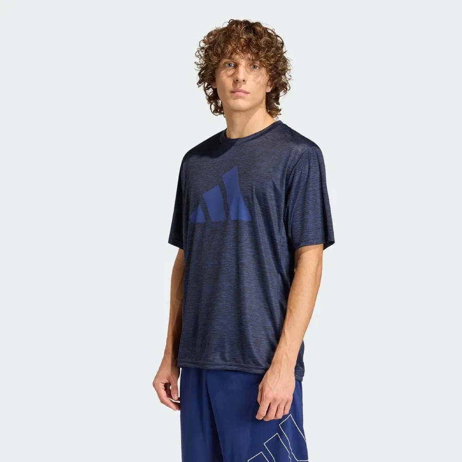 Спортивная футболка с технологией ClimaCool, модель Workout Essentials Brandlove, adidas, Темно-синий