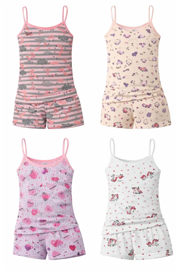 Детский комплект нижнего белья для девочек хлопковый Süsen Lingerie, Patterned 4-Piece