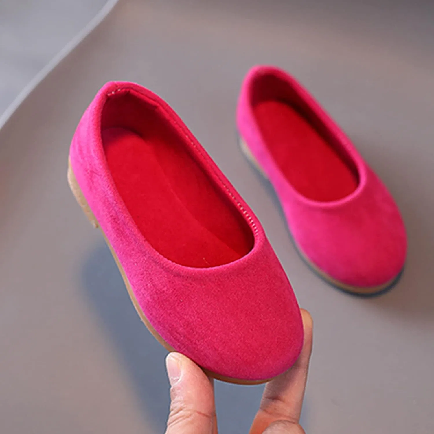 Детские ботинки для девочек с однотонным цветом Fall Boots, Hot Pink — фото 2