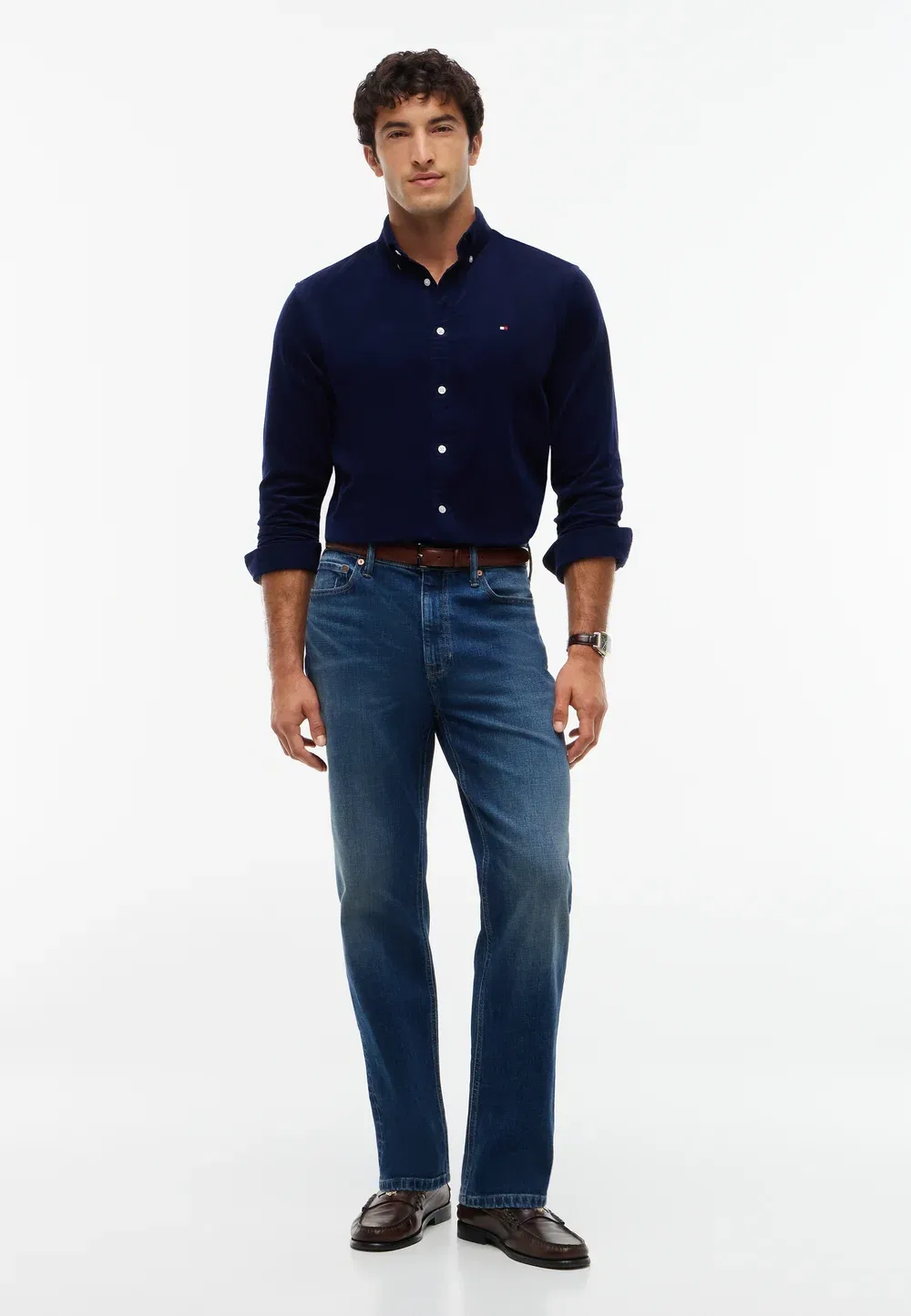 Однотонная рубашка - рубашка Tommy Hilfiger, Imperial Navy — фото 2