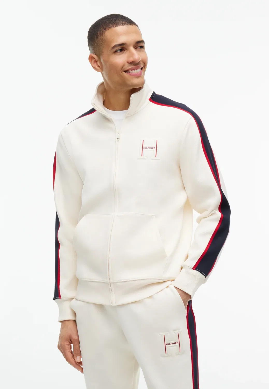 Rwb pique h bagde reg zt - толстовка на молнии Tommy Hilfiger, Ivory Petal