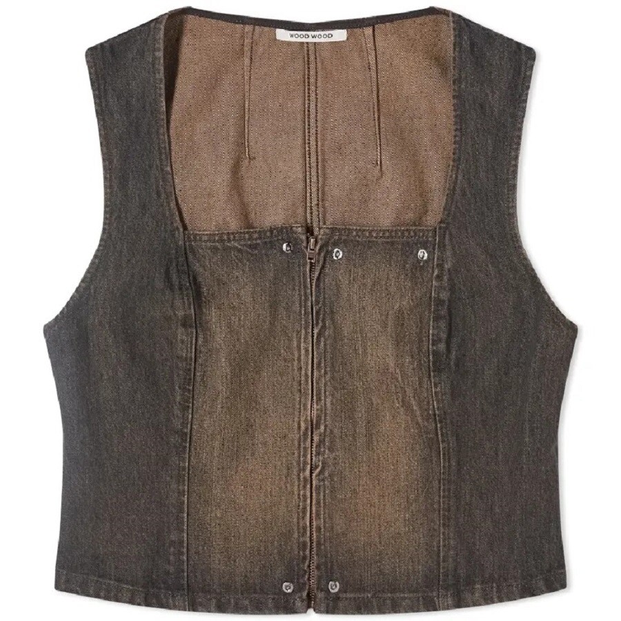 

Топ Wood Wood Evie Denim, темно-коричневый