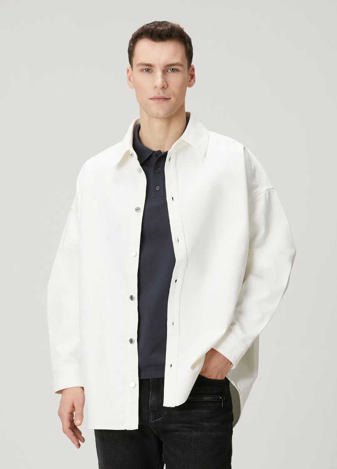 Джинсовая рубашка Balmain, белый