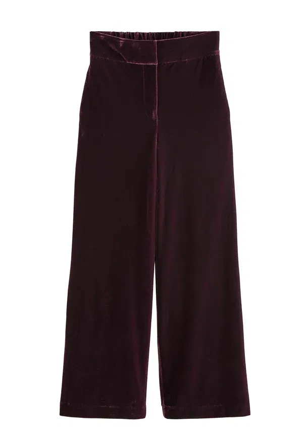 Брюки из велюра Petite fit - elastic back wide Next, Berry Red, красный