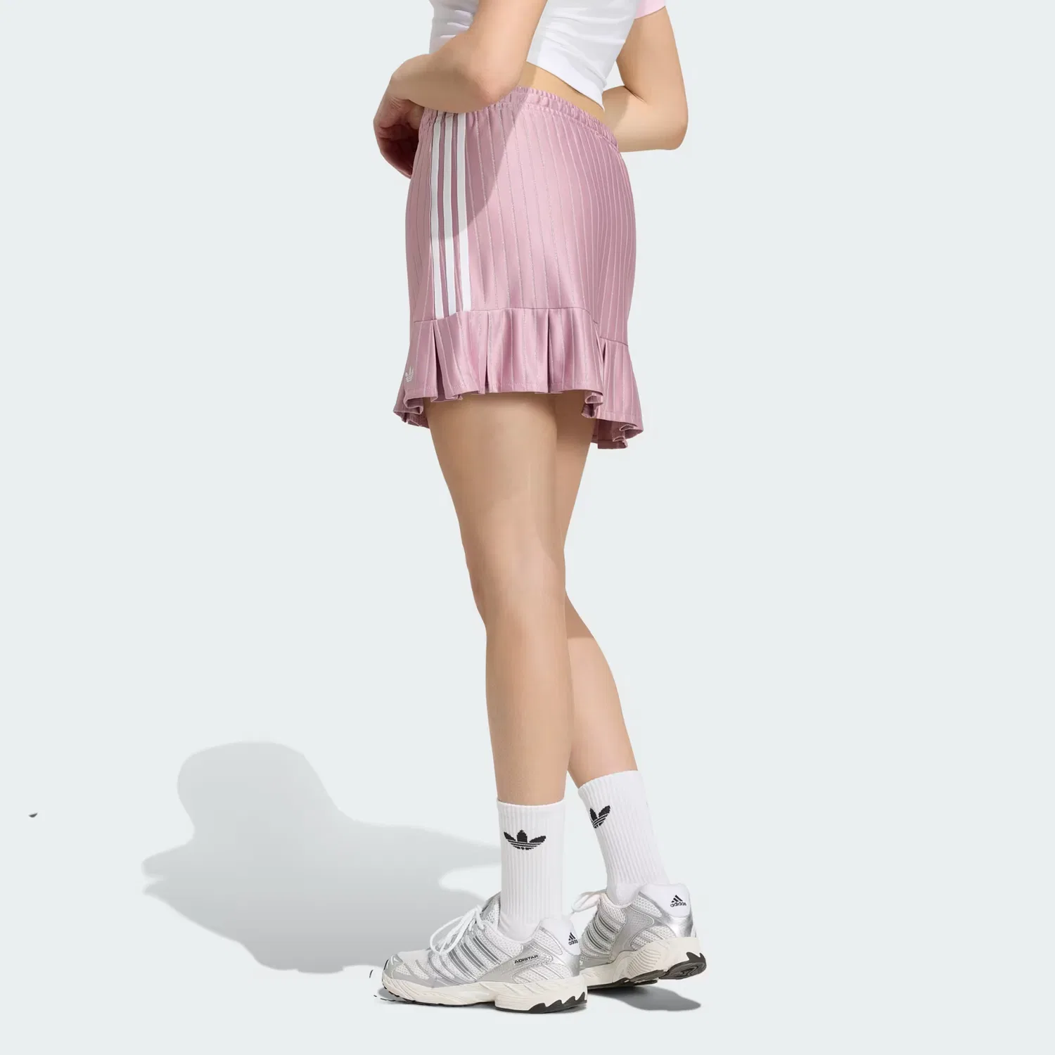 Женская юбка в тонкую полоску Pinstripes Adidas Originals, Magic Mauve/Silver Metallic — фото 2