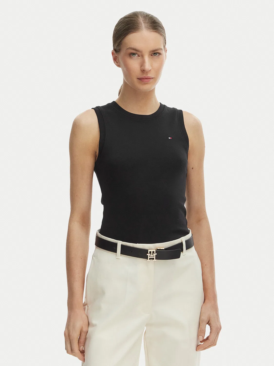 Женский топ облегающего кроя Tommy Hilfiger, черный